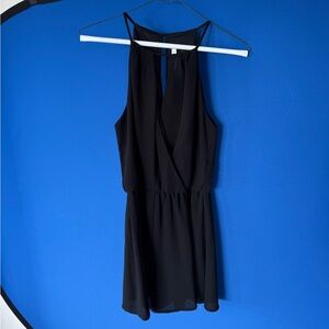 Lush Black Sleeveless Romper